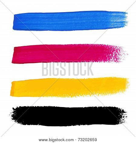 CMYK colors vector acrylic stains