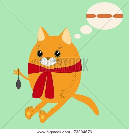Image Ginger Cat In A Scarf
