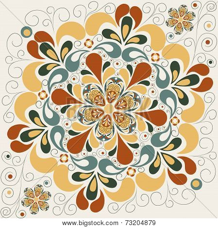 Abstract Floral Pattern With Petals