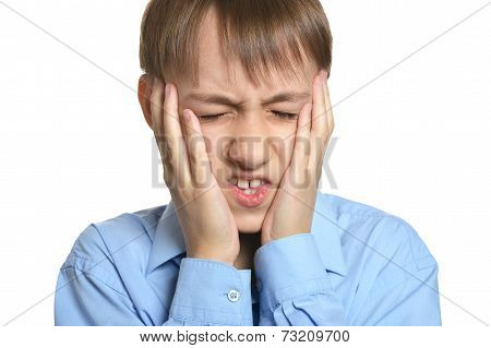Portrait of angry little boy