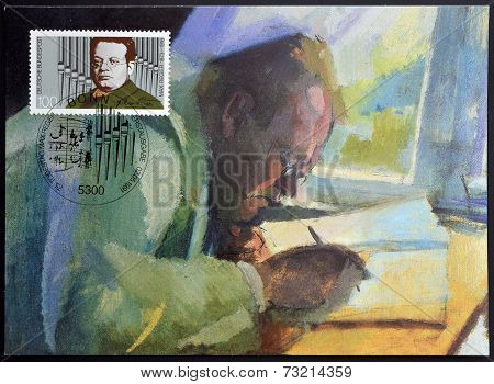 GERMANY - CIRCA 1991: A stamp printed in Germany shows Max Reger Composer circa 1991