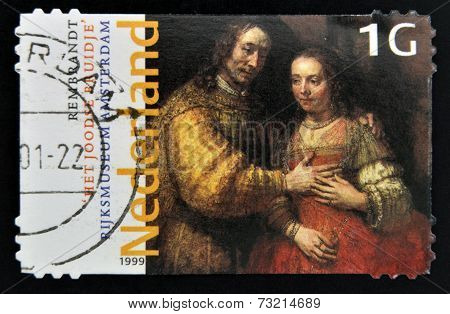 NETHERLANDS - CIRCA 1999: a stamp printed in Holland shows image of the Rembrandt painting