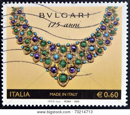 ITALY - CIRCA 2000: Stamp printed in Italy dedicated to the anniversary of the Italian brand of jewe