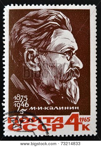 RUSSIA - CIRCA 1965: stamp printed in Russia shows Mikhail Kalinin, USSR President, circa 1965