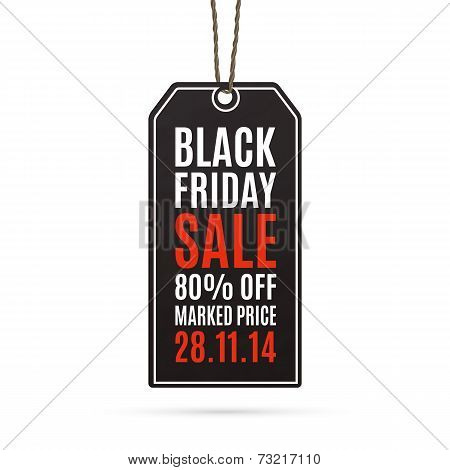 Black friday sale realistic paper price tag