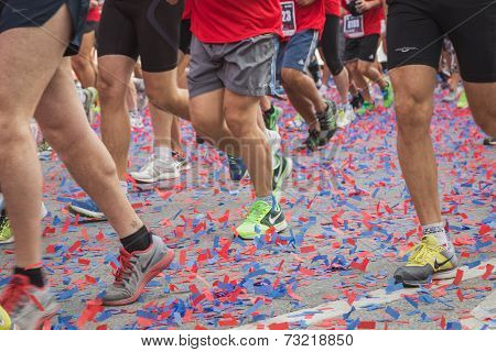 Athletes Taking Part In Deejay Ten, Running Event Organized By Deejay Radio In Milan, Italy
