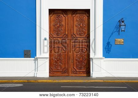 Door in Blue Building