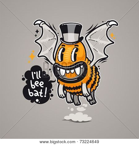 Cartoon Monster I'll Bee Bat