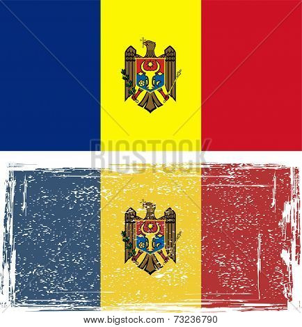 Moldovan grunge flag. Vector illustration