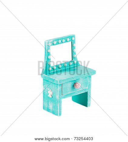 Blue console mirror handmade.