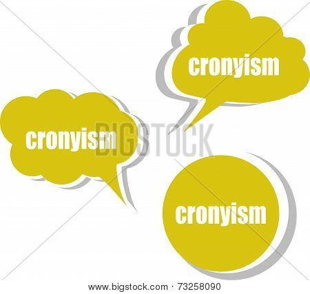 Cronyism. Set Of Stickers, Labels, Tags. Template For Infographics