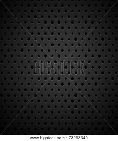 Black metal or plastic texture with holes