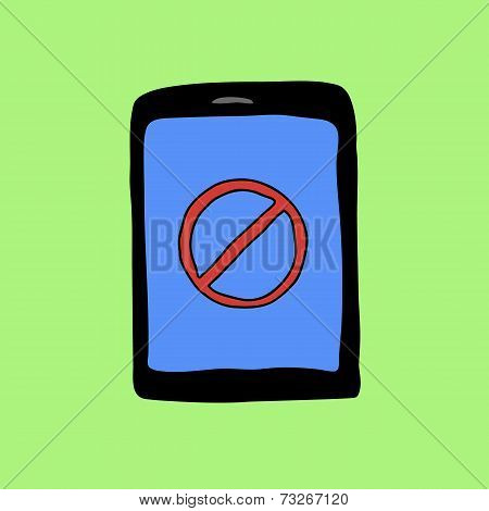 Doodle pad with deny sign