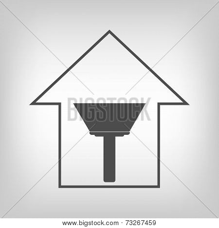 House with paint scraper