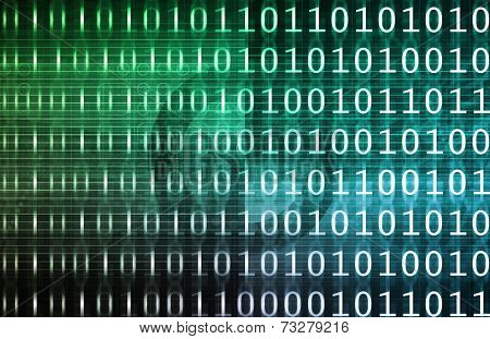 Binary Technology Stream with 1s and 0s Art