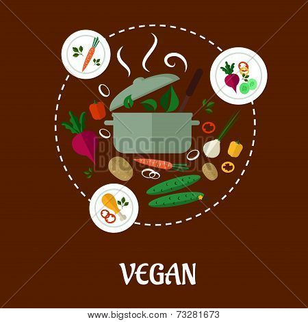 Vegan flat infographic design