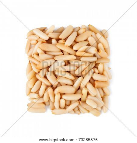 Pine nuts  on a white background