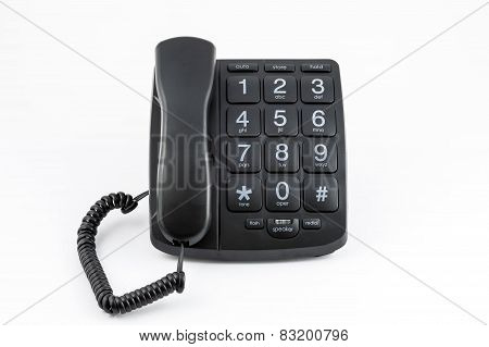 Black Big Button Telephone