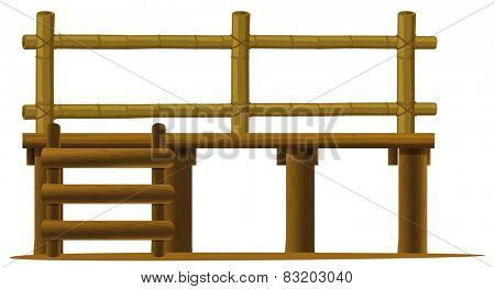 Illustration of a wooden platform