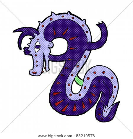 saxon dragon retro comic book style cartoon