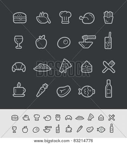 Food and Drinks Icons - Set 1 of 2 // Black Line Series -- EPS 10+ Contain Transparencies