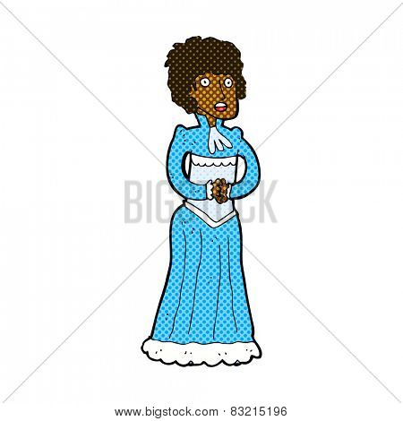 retro comic book style cartoon shocked victorian woman