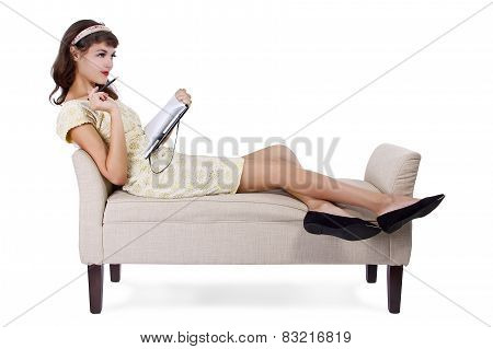 Creative Girl Writing or Drawing