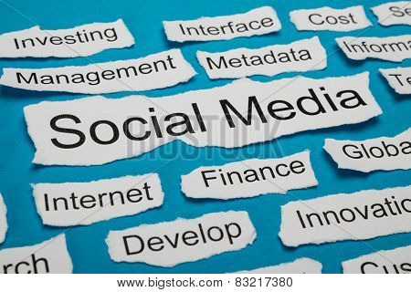 Social Media Text On Piece Of Torn Paper