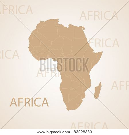 Africa map brown