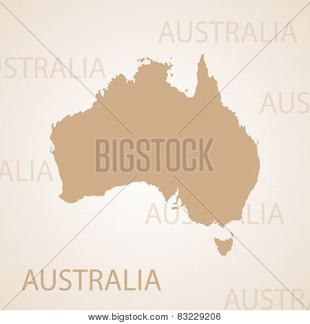 Australia map brown