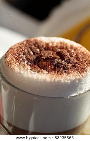 Close up of Delicious and tasty coffee cappuccino