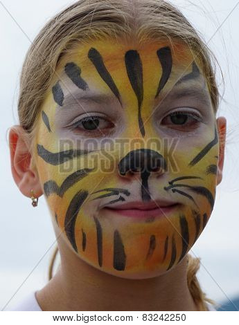 Girl with painted face