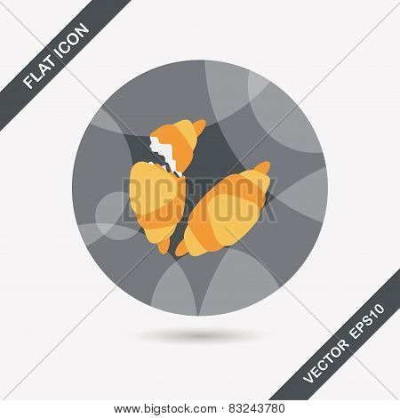 Croissants Flat Icon With Long Shadow,eps10