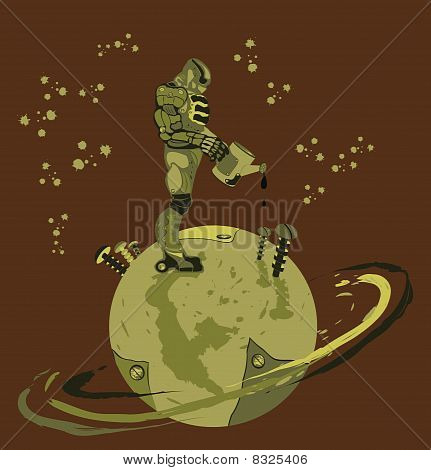 在地球上溢油