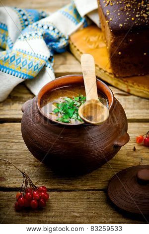Shchi, Traditional Russian Soup From Cabbage.
