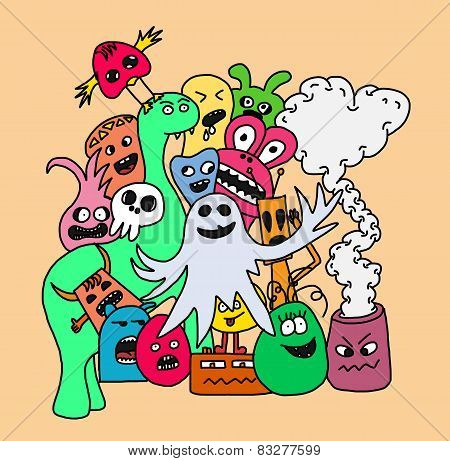 Funny monsters card