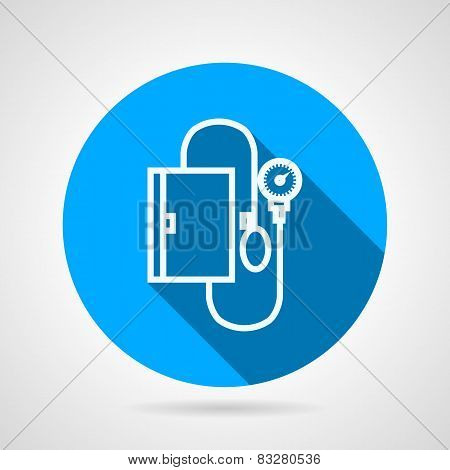 Circle blue vector icon for medical tonometer