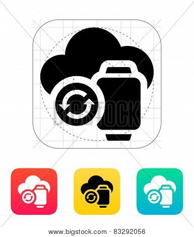 Smart watches sync with cloud icon.