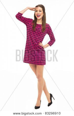 Flirty pin-up girl posing