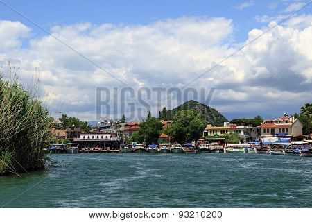 Boat On Dalyan Coastline