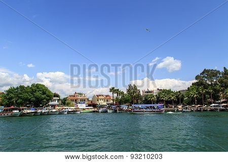 Boat On Dalyan Coastline