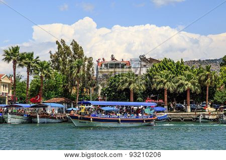 Boat On Dalyan Coastline