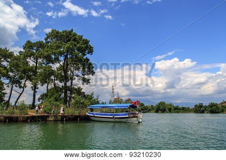 Boat On Dalyan Coastline