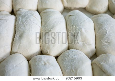 Tray Of Freshly Prepped Raw Bread Dough