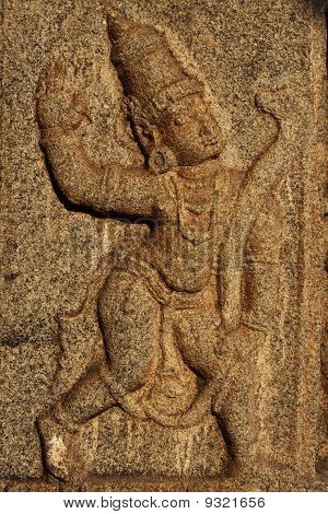 Relevación de piedra, talla - Hampi