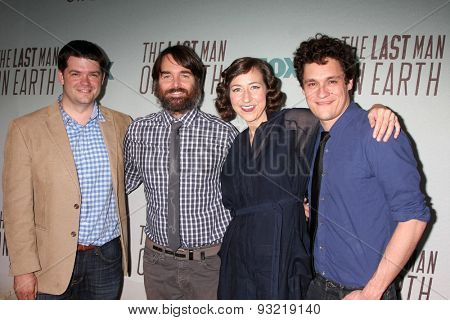 LOS ANGELES - JUN 10:  Christopher Miller, Will Forte, Kristen Schaal, Phil Lord at the FOX's 