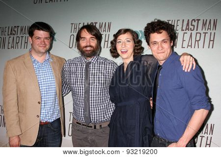 LOS ANGELES - JUN 10:  Christopher Miller, Will Forte, Kristen Schaal, Phil Lord at the FOX's 