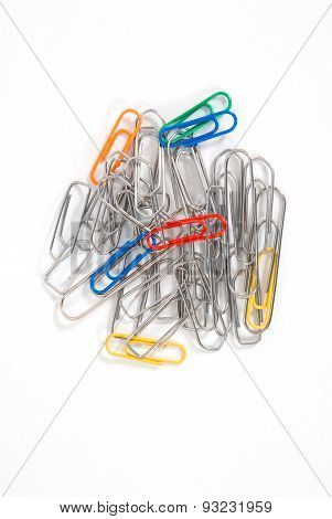 Multicolored paper clips