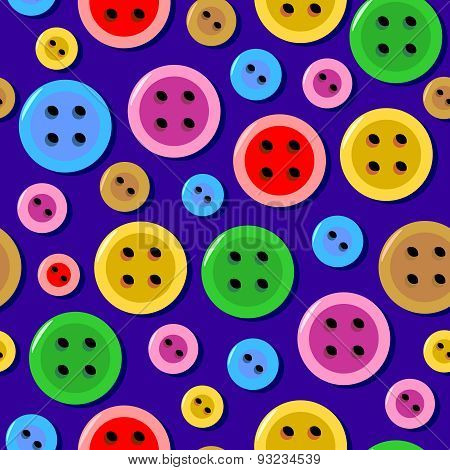 Seamless pattern with colorful sewing buttons