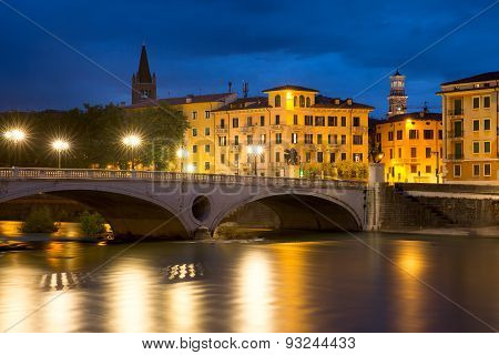 Ponte Risorgimento and Adige, Verona, Italy